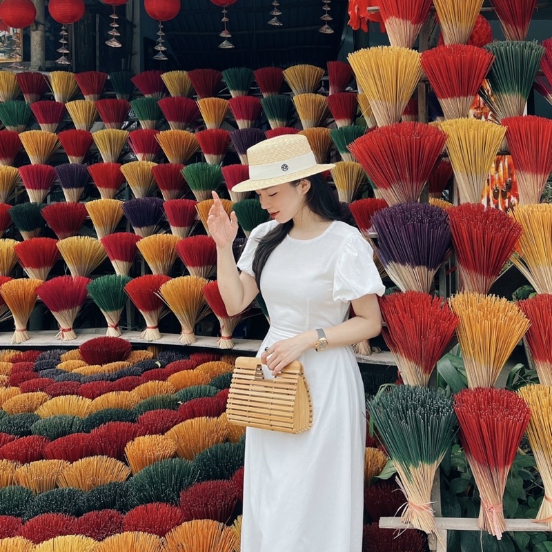 ( Ảnh thật ) Túi nan tre chữ nhật đi biển