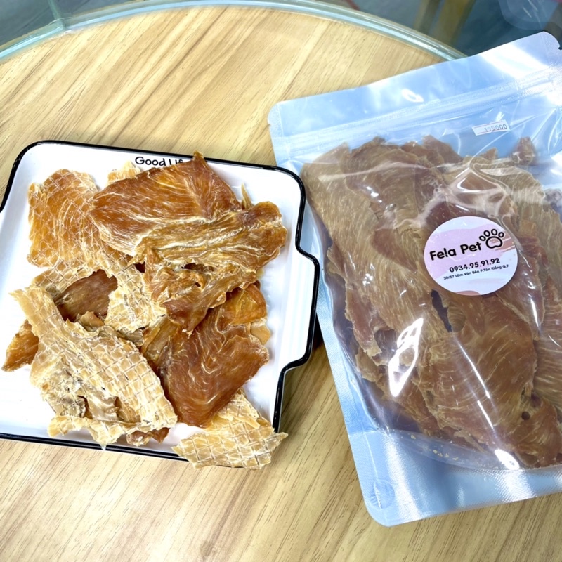 Ức gà sấy homemade cho chó
