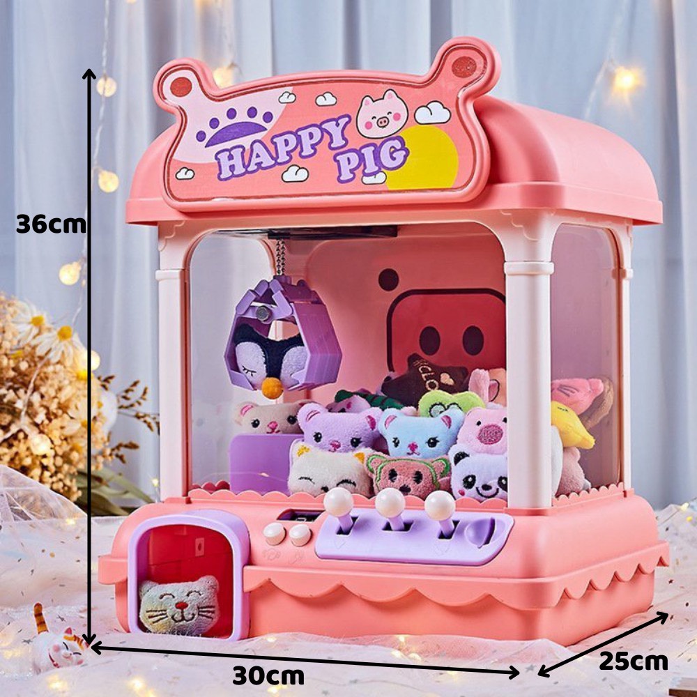 Máy gắp thú bông mini cho bé kích thước lớn, có nhạc có đèn, sẵn nhiều gấu bông cho bé