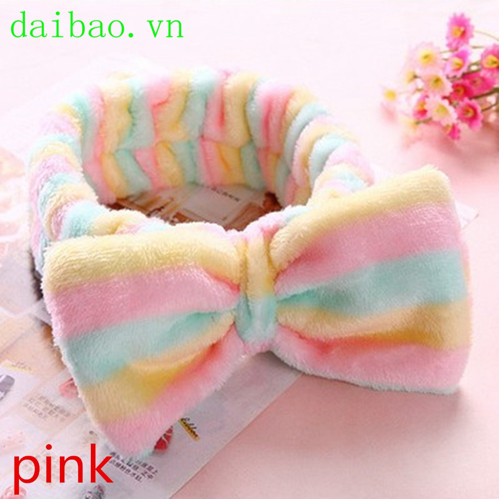 Băng đô nơ nhung cài tóc rửa mặt