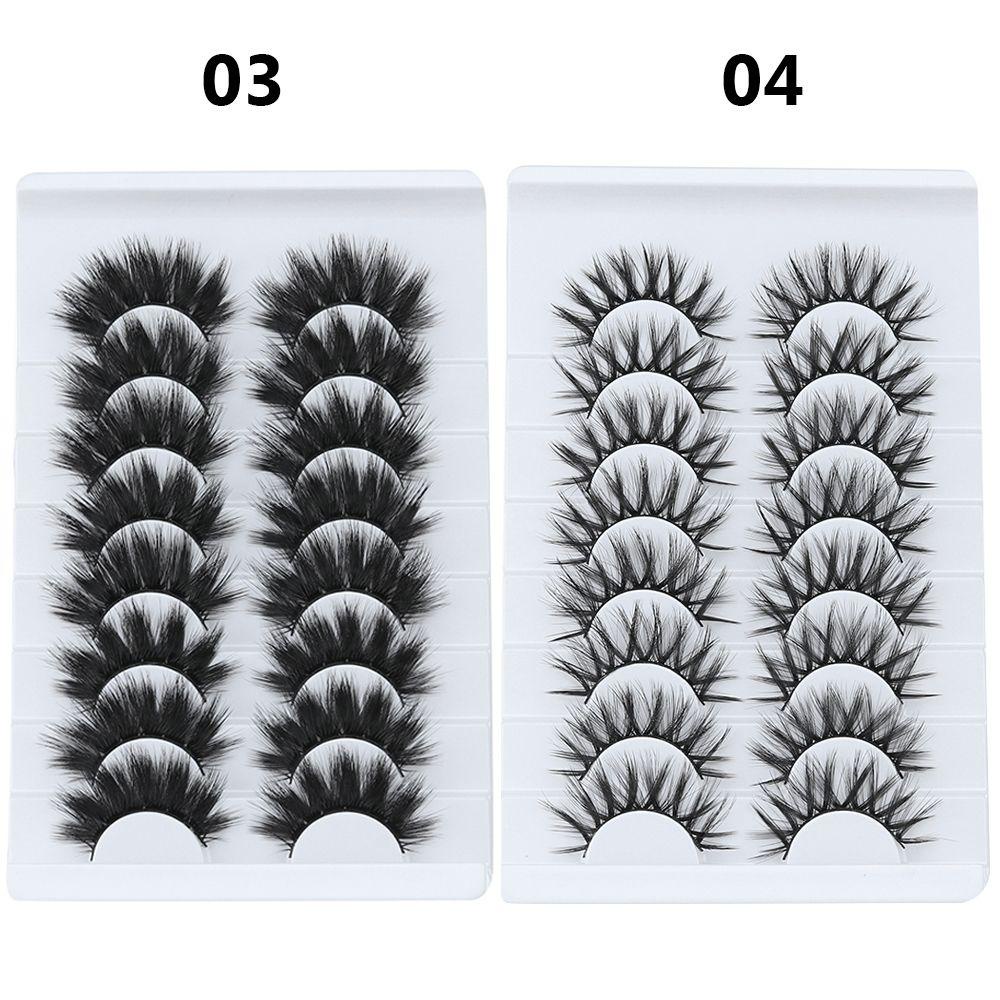 Set 8 Cặp Lông Mi Giả 5D Nhiều Lớp Tạo Hiệu Ứng Trang Điểm Tự Nhiên MIH SKONHED