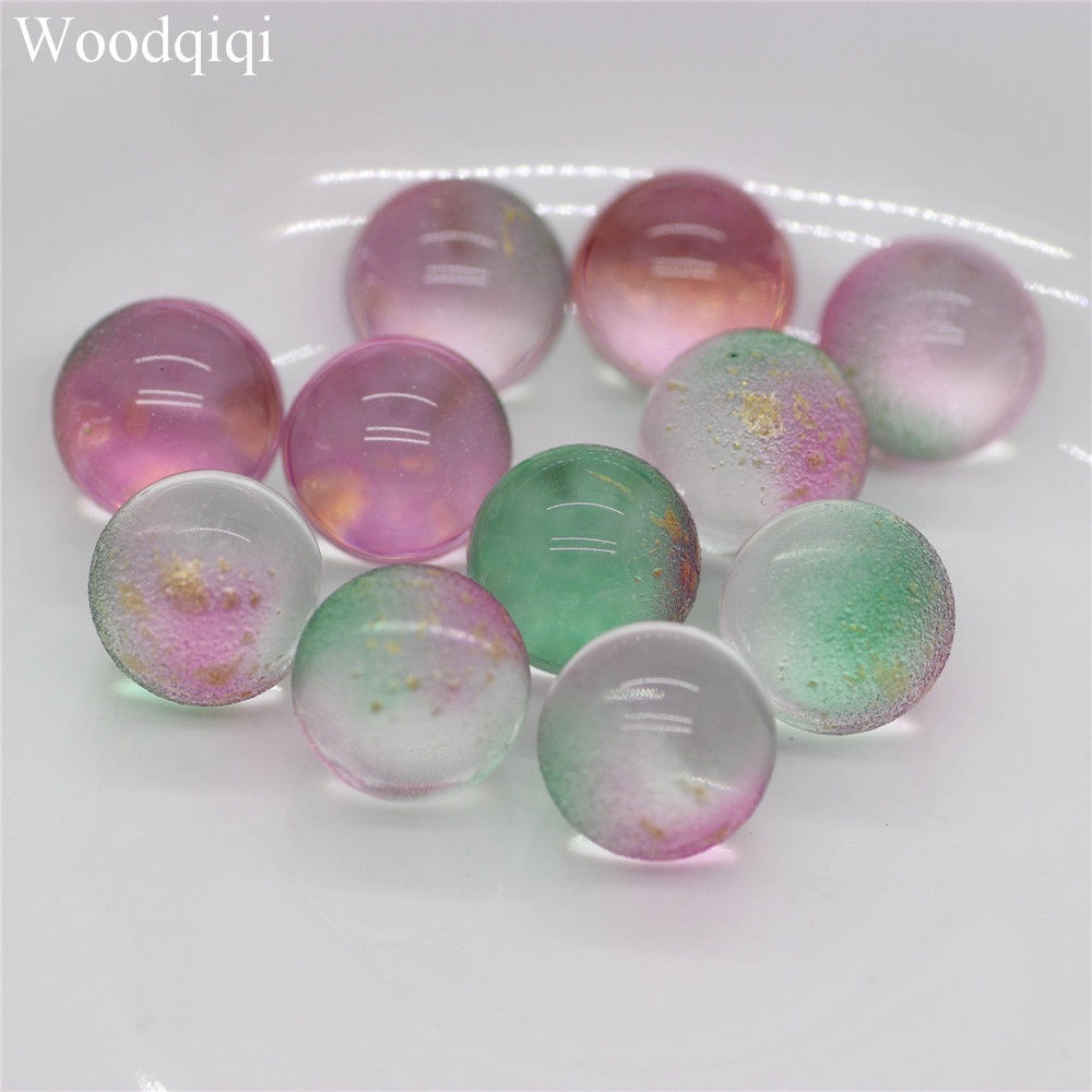 Set 20 hạt thủy tinh tròn màu gradient 12mm dùng làm trang sức thủ công