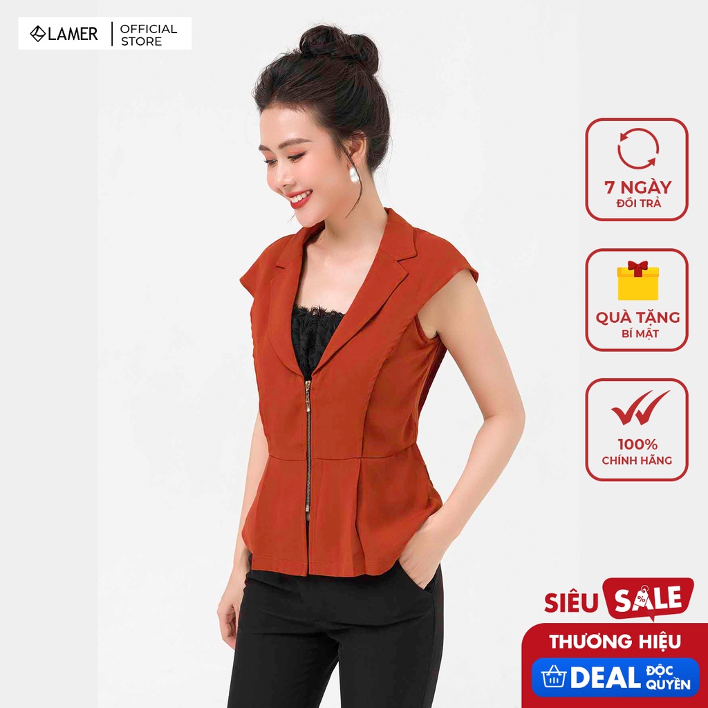 Áo kiểu peplum nữ khóa đồng LAMER L61B21Q004 (nhiều màu)