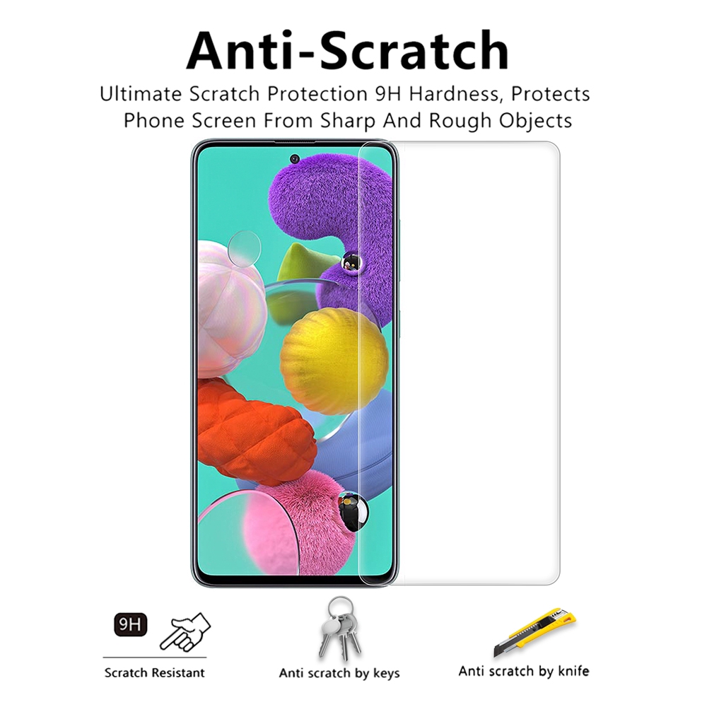 Kính cường lực trong suốt bảo vệ toàn màn hình cho Samsung Galaxy A30 A40 A50 A51 A60 A71 A80 A90 M10 M20 M40 S10e