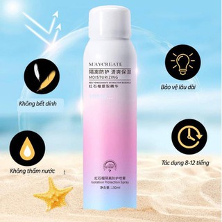 Xịt Chống Nắng Trắng Da Maycreate 150ml SPF35