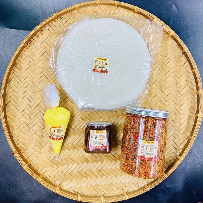 Combo Bánh Tráng Phơi Sương 500g - 250g Muối Tôm Hành Tỏi Phi - Sốt Me, Bơ Trứng