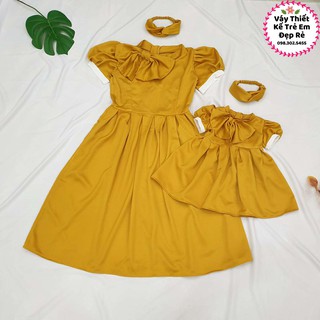 Váy lụa ướt tay phồng đầm bé gái size 4 - 30kg Iris Shopp