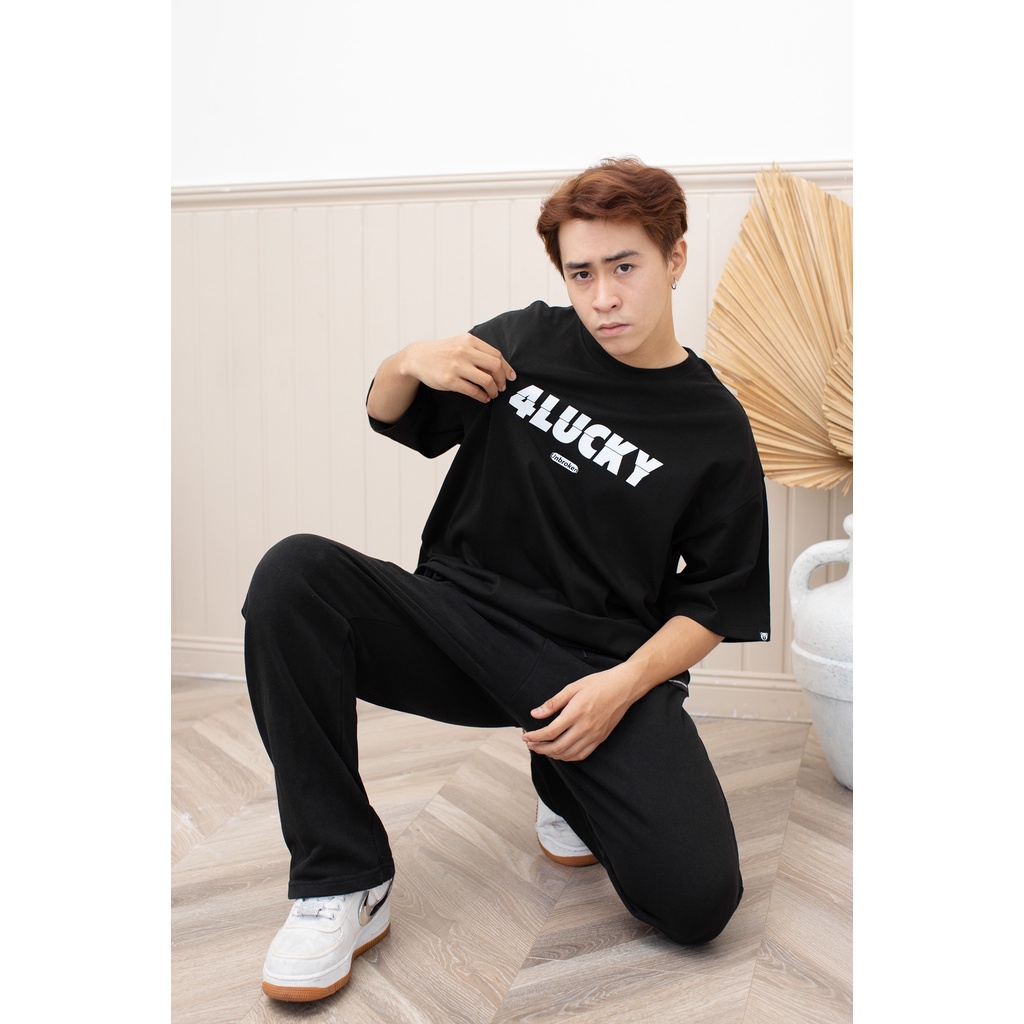 Áo form rộng Unisex 4lucky 6022, Chất cotton 100%, 2 chiều dày, mềm