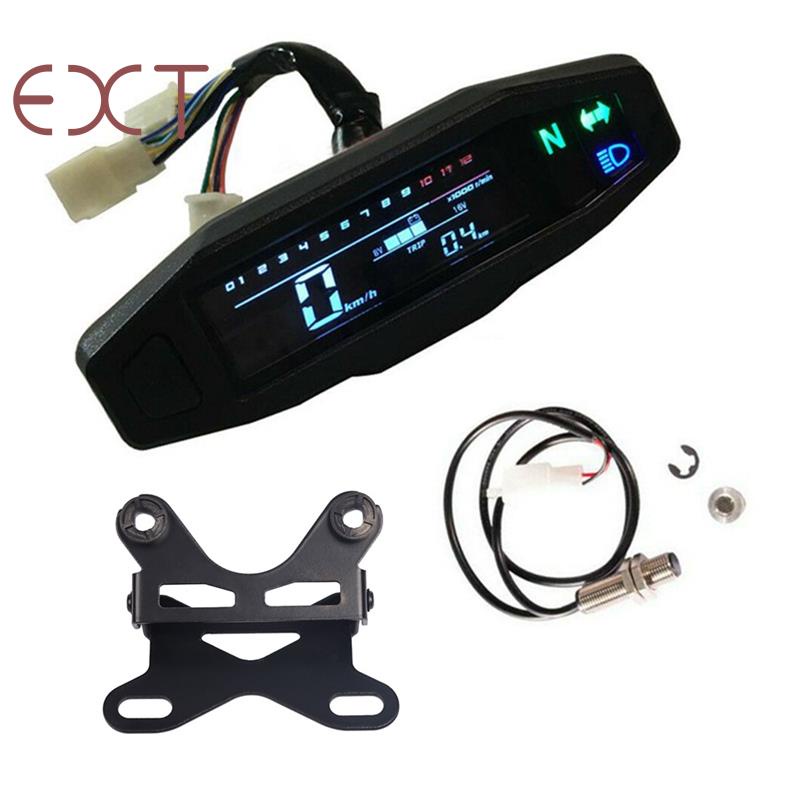 Đồng Hồ Đo Tốc Độ Điện Tử Màn Hình LCD Kỹ Thuật Số RPM Kèm Giá Đỡ Chuyên Dụng Cho Xe Mô Tô