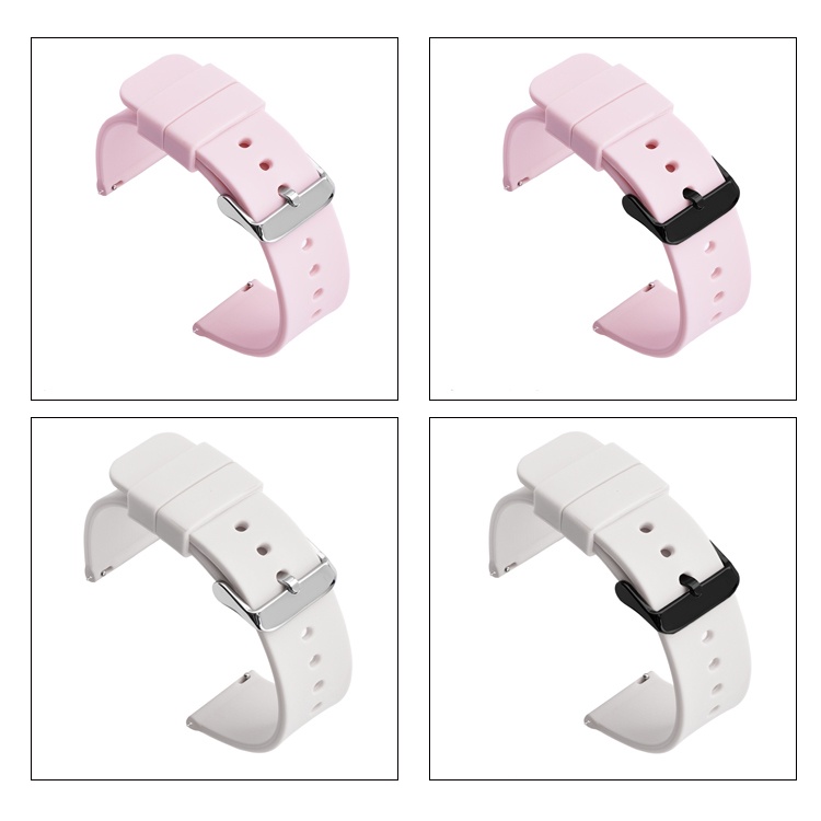 Dây Đeo Silicon 18mm 20mm 22mm Cho Đồng Hồ Thông Minh Samsung Galaxy 3 Active Huawei GT 2 Amazfit gts