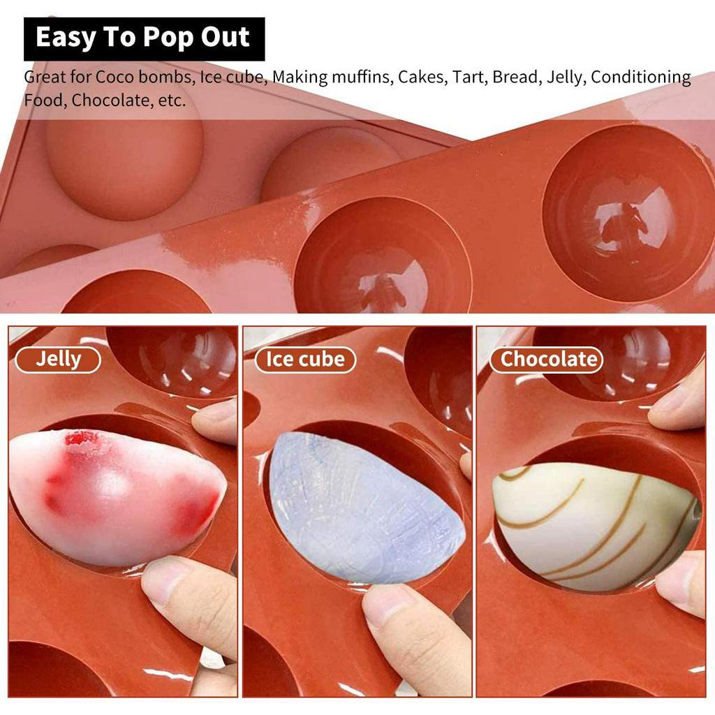 Khuôn Silicon ANAEAT Làm Bánh Cupcake Muffin Socola 6 Lỗ Hình Bán Cầu DIY