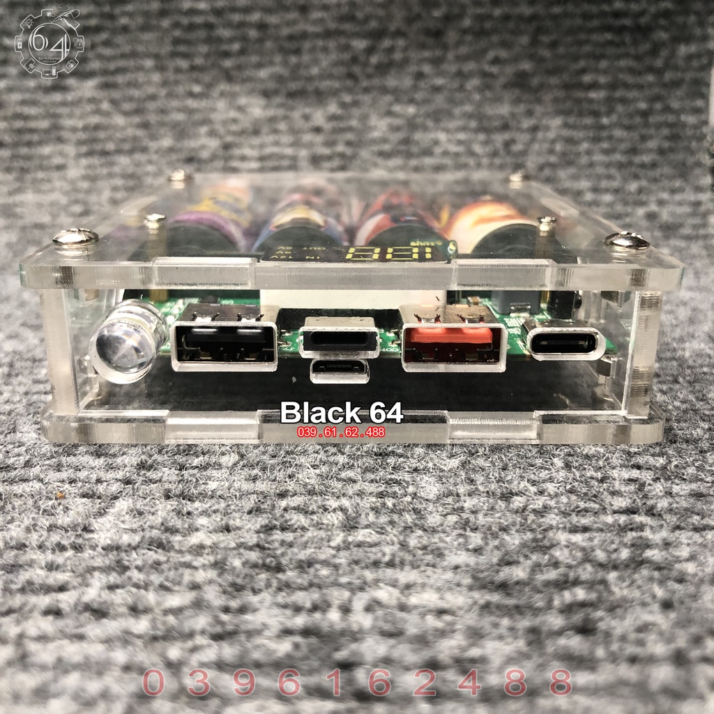 Sạc dự phòng 10.400 mah mica trong suốt siêu ngầu