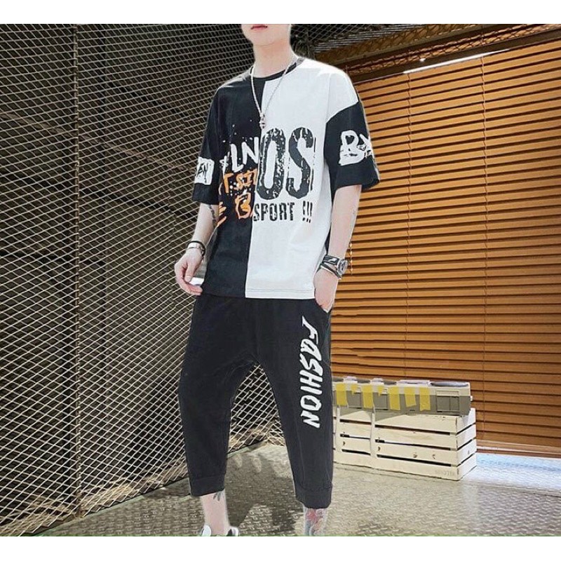 [ Đồ Bộ- Siêu Mát!!] Đồ bộ nam quần áo thể thao (45-70kg) MÙA HÈ chất thun mè BTT10 ( Bộ lửng OS SPORT) | BigBuy360 - bigbuy360.vn