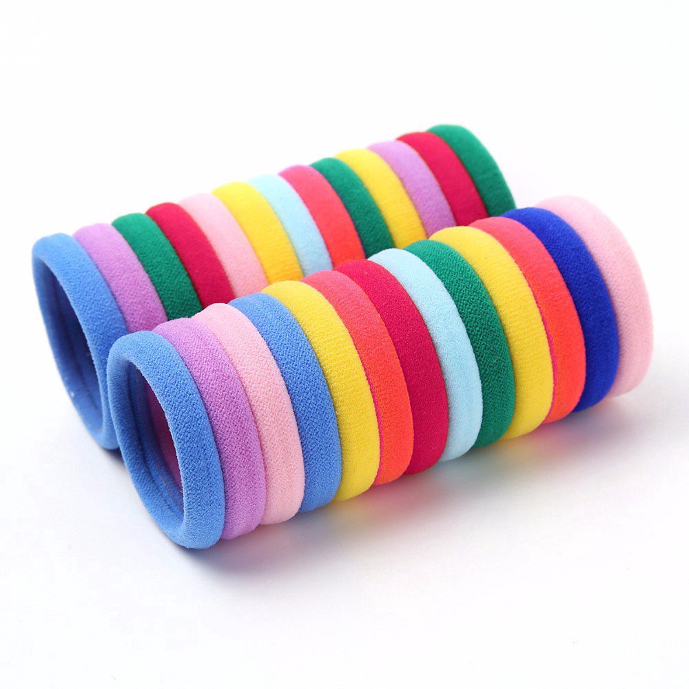 Set 50 Dây Cột Tóc Co Giãn Nhiều Màu Sắc Cho Nữ