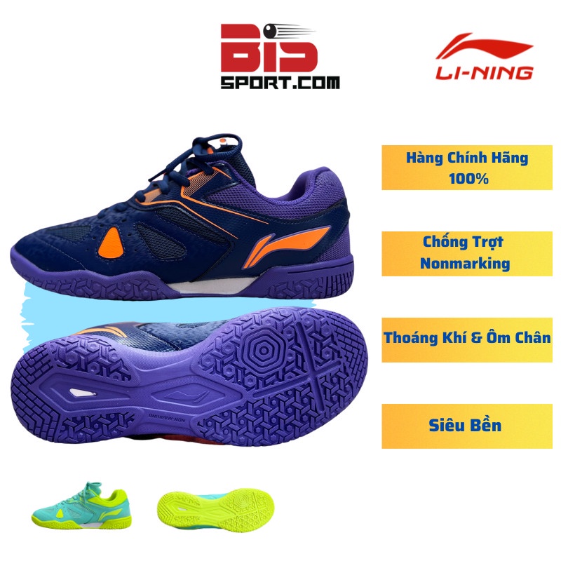 Giày Thể Thao LINING APTP 003-5 Chính Hãng - Siêu Phâm Cao Cấp - Chống Trơn Cực Tốt - Bám Sàn - Màu Tím