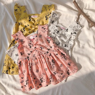 Đầm bé gái hoạ tiết mickey - váy hè bé gái 8-15kg