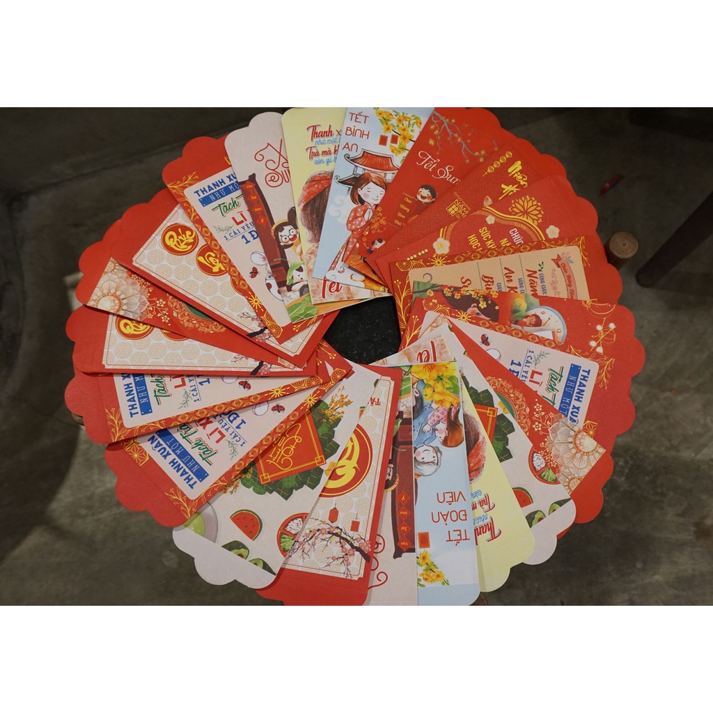Set 100 chiếc ❤️ BAO LÌ XÌ TẾT HOẠ TIẾT CỰC XINH 2022