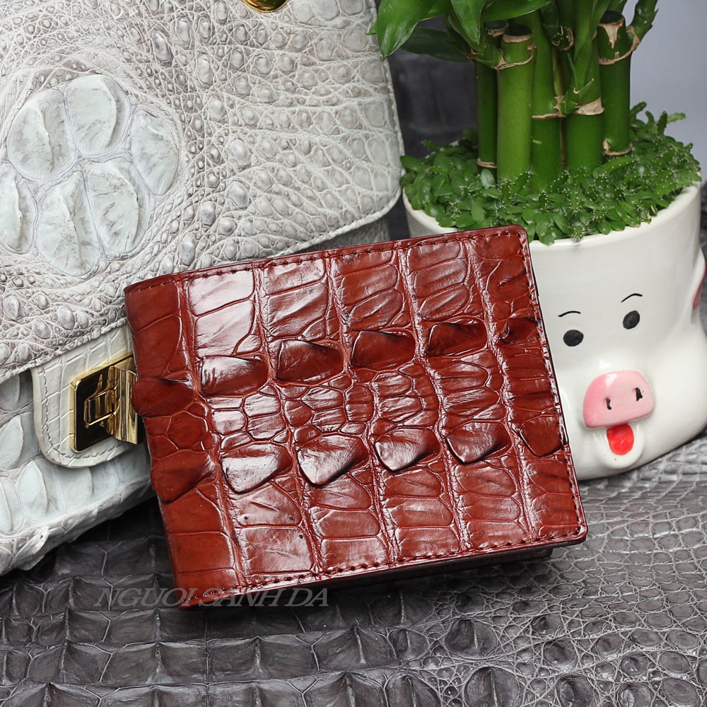 Ví nam gai đuôi da cá sấu chính hãng Người Sành Da,- Bảo hành 24 tháng