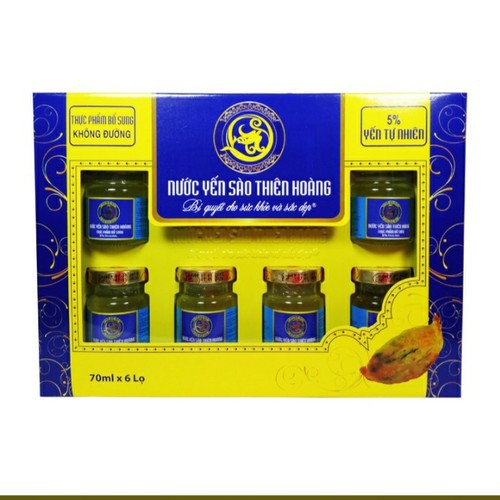 Nước Yến Nguyên Chất Thiên Hoàng Không Đường 15% (6 lọ x70ml)