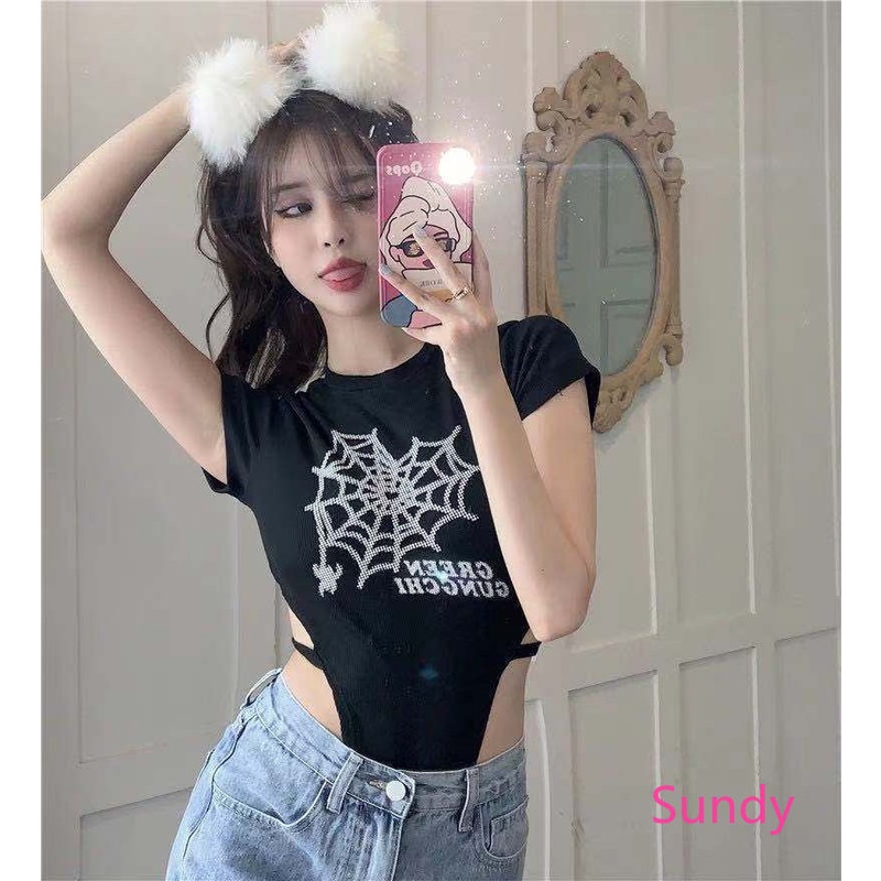 Áo liền quần Tay Ngắn Dáng Ôm Họa Tiết One Piece Thời Trang Cá Tính Cho Nữ