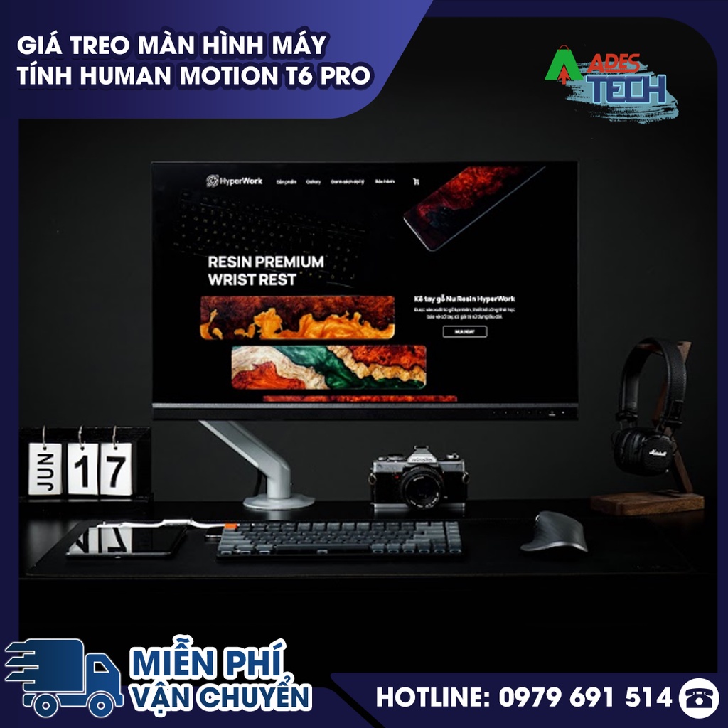 Giá Treo Màn Hình Máy Tính Arm Human Motion T6 Pro | Giá Đỡ Màn Hình 17-32 inch | Sản Phẩm Mới Ra Mắt 2022 HOT NEW