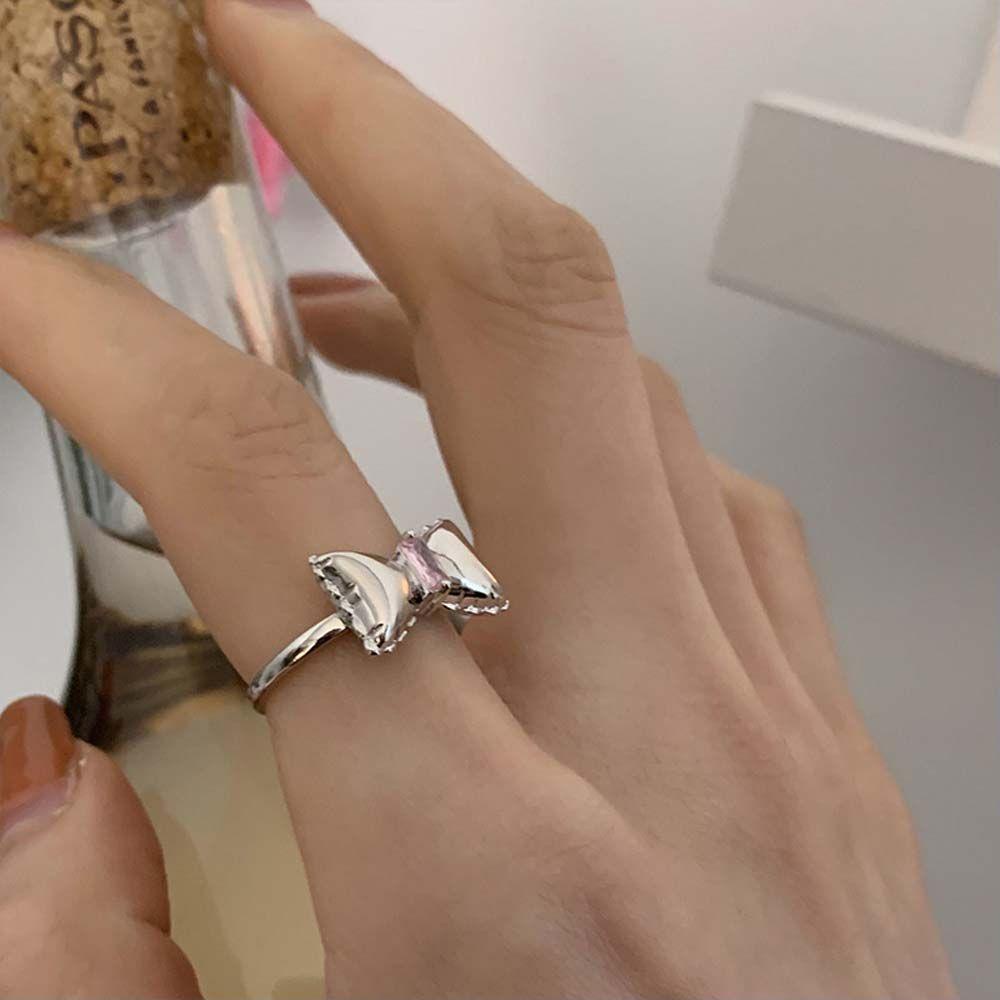 VANES1 Nhẫn Đính Hôn Màu Hồng Thời Trang Cho Nữ