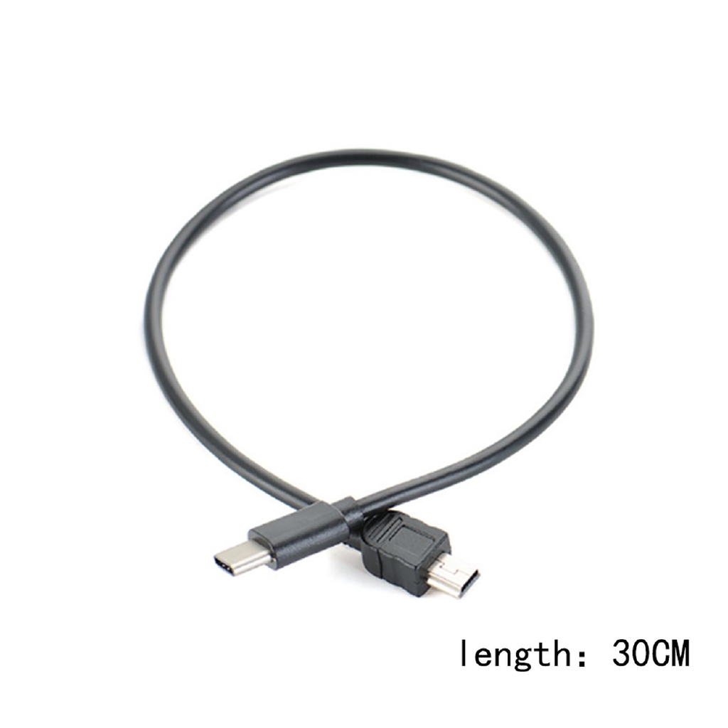 A 30CM Portable Mini USB 5PIN Male to USB-C 3.1 Type C Male Data Adapter Cable