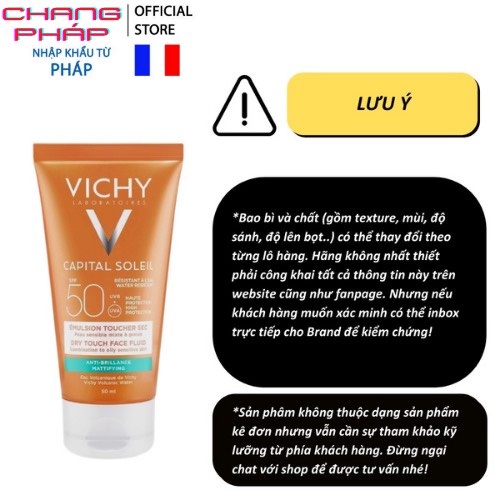 Kem chống nắng Vichy Ideal Soleil Mattifying Dry Touch Face Fluid SPF 50