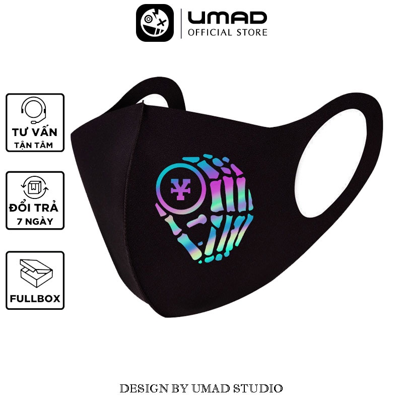 Khẩu trang 3D UMAD unisex Dirty Coin phản quang 7 màu vải poly 2 da cao cấp