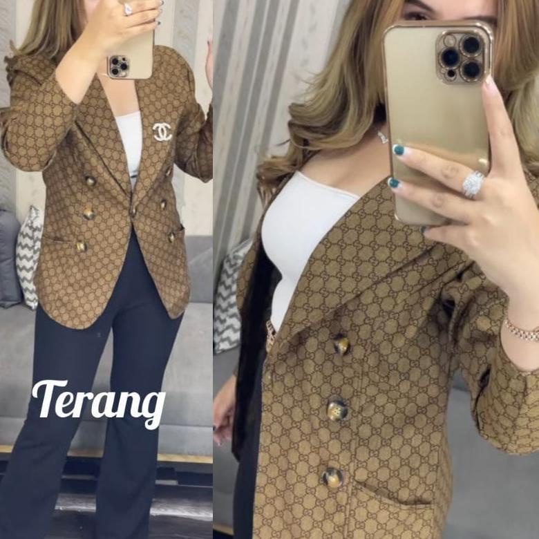 Bộ 5 Áo Khoác Blazer Họa Tiết Gucci 5 Nút Cá Tính❤️ (Code 6324)