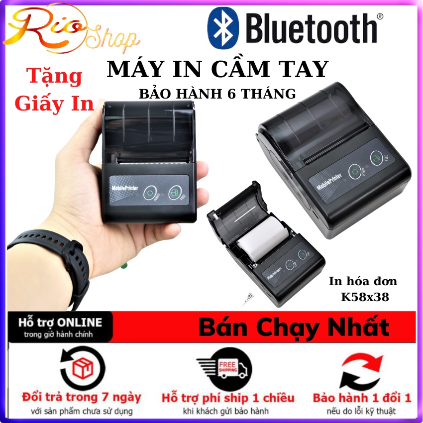 Máy in hóa đơn bluetooth mini Dpos 01 in bill từ ứng dụng Viettelpay pro, KiotViet, Sapo