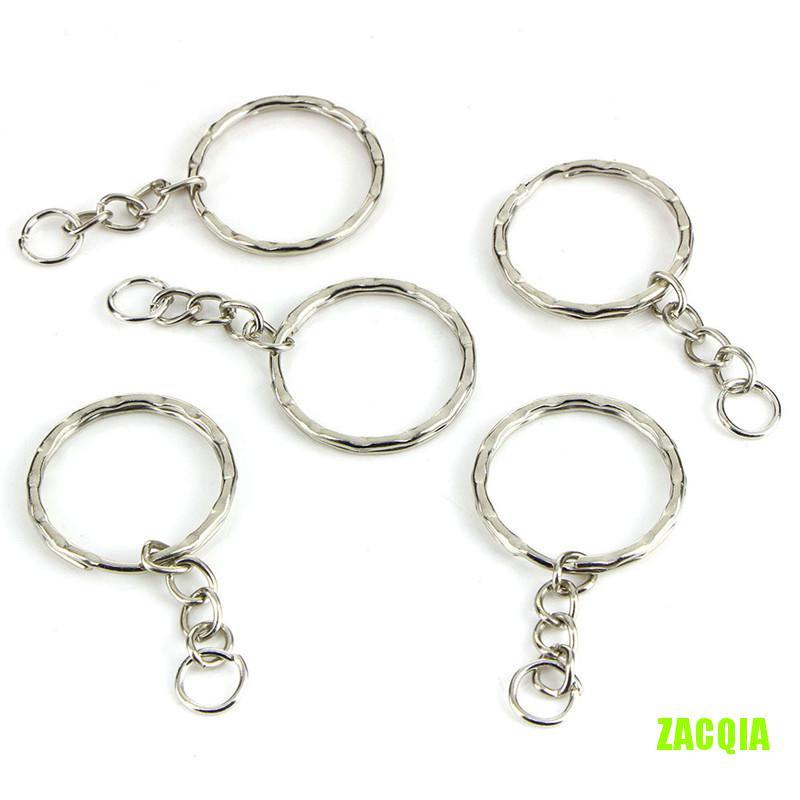 Bộ 50 Móc Khóa Ngắn 25mm Màu Bạc Bóng Diy