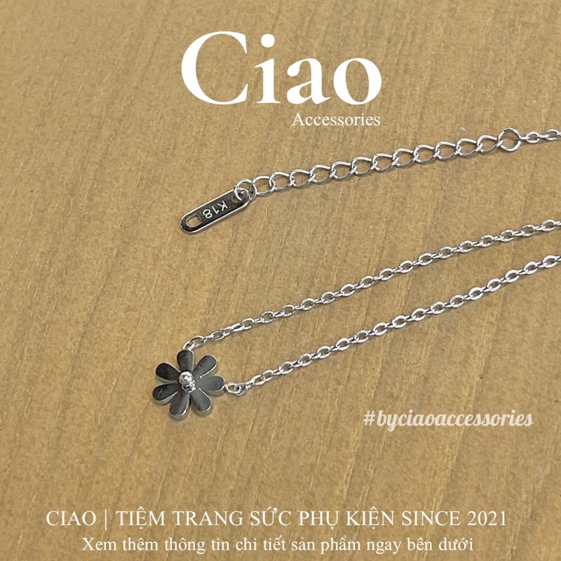 [HOẢ TỐC 1H] Dây chuyền/ Vòng cổ titan không gỉ thiết kế hình hoa cúc đơm giản Miss Daisy Ciao