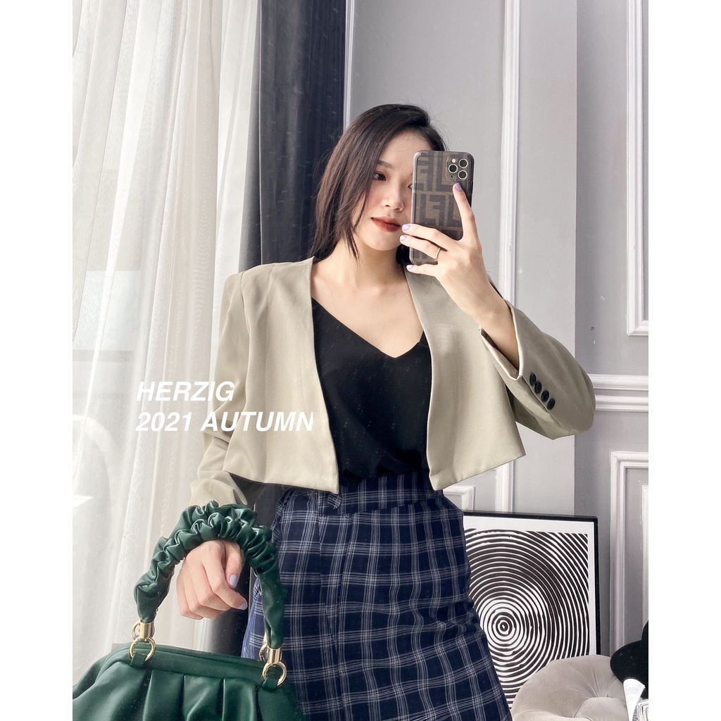 Áo vest cổ V croptop không cúc - A3184