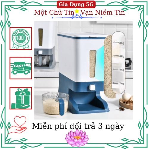 Thùng Đựng Gạo Thông Minh Chống Ẩm Mốc Và Côn Trùng, Thùng Đựng Gạo 10Kg Hokori Việt Nhật