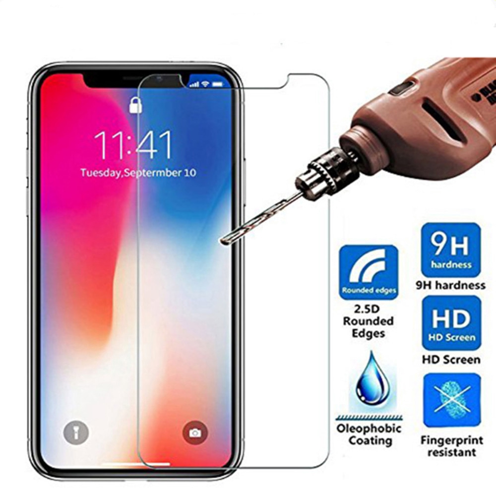 Kính cường lực chống trầy 0.3mm cho Compatible For iPhone 5 6 7 8 9 11 X XR Pro Max Plus S E C