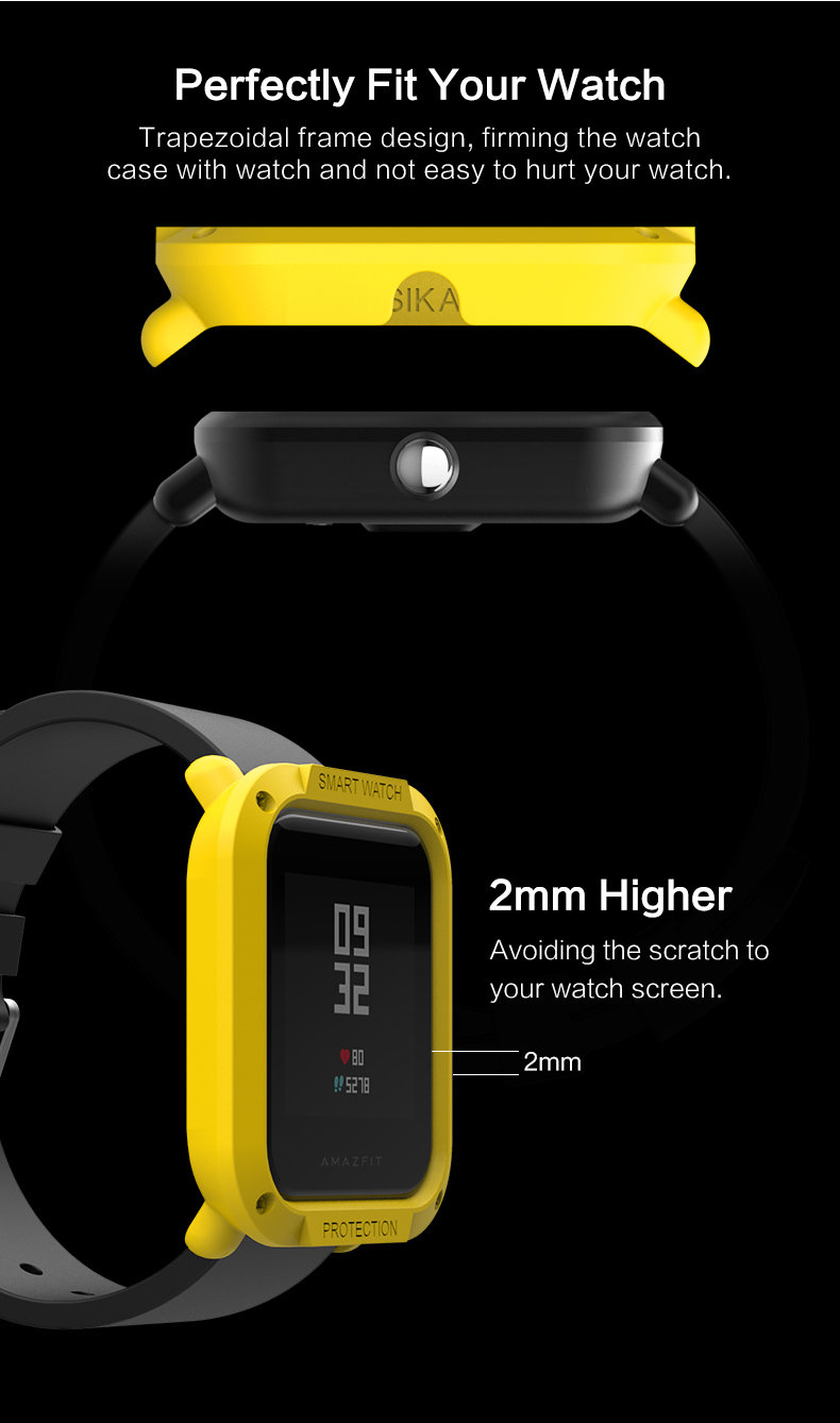 For Amazfit Bip Case Smart Watch protector for Xiaomi Tough Armor Cover for Huami Bip Lite Bip S U Bumper PC TPU Shell
