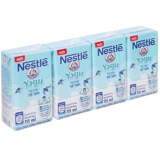 Lốc 4 hộp sữa chua uống có chứa tổ yến Nestlé Yogu 115ml