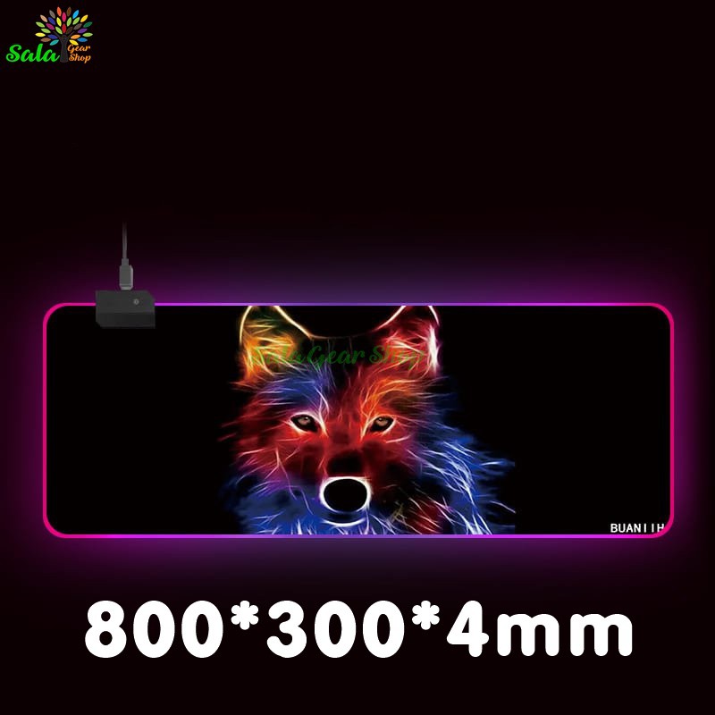 Miếng lót chuột led RGB size 800x300x4mm Hình Cún cute