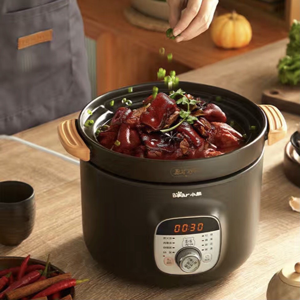 Nồi nấu chậm hầm gà chưng yến BEAR DDZ-C25K1 dung tích 2.5L màu trắng bảo hành 12 tháng