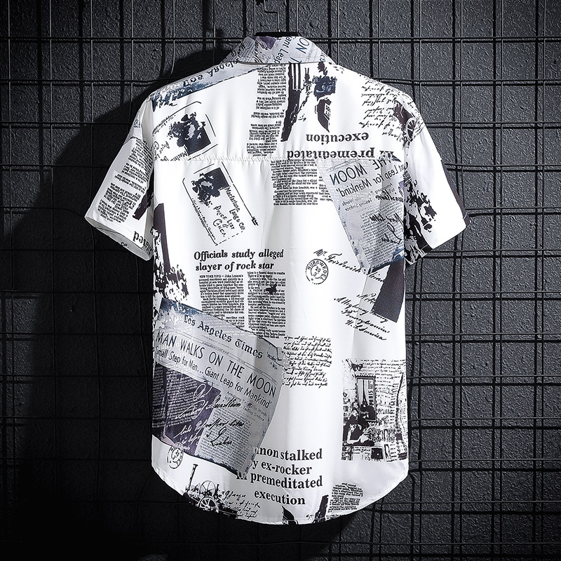 Summer Short Sleeve Printed Shirts for Men, Thin Graffiti Trend Clothes, Large Size Wide Tops for Men and Women, Half Sleeve Polo Shirts