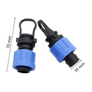  2 Đầu nối khóa ren 16mm Khuỷu tay / thẳng / T / Đầu nối phích cắm cho băng nhỏ giọt