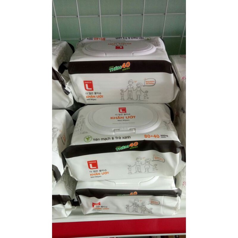KHĂN ƯỚT LOTTE HÀN QUỐC HƯƠNG TRÀ XANH 120TỜ