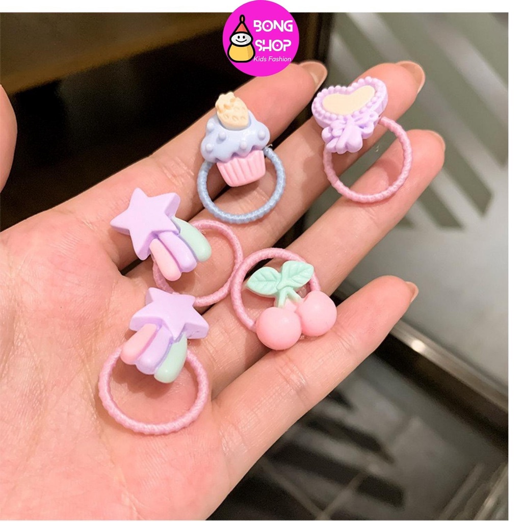 Set 40 dây cột tóc hình hoa trái dễ thương cho bé