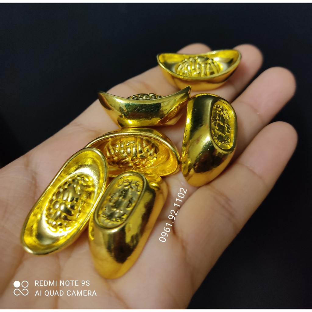 Thỏi vàng thuyền hút tài lộc 3cm