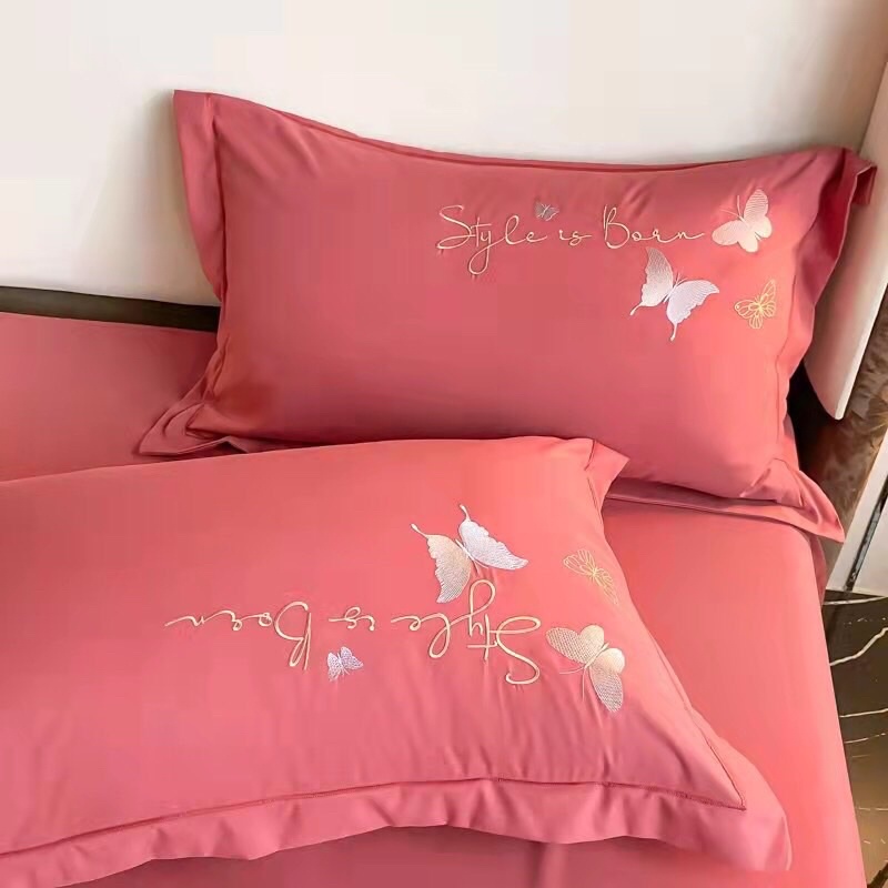 BỘ CHĂN GA GỐI COTTON SATEEN MỀM MỊN THOÁNG MÁT, SÉT 4 MÓN VỎ CHĂN GA VÀ VỎ GỐI COTTON THÊU SẮC NÉT