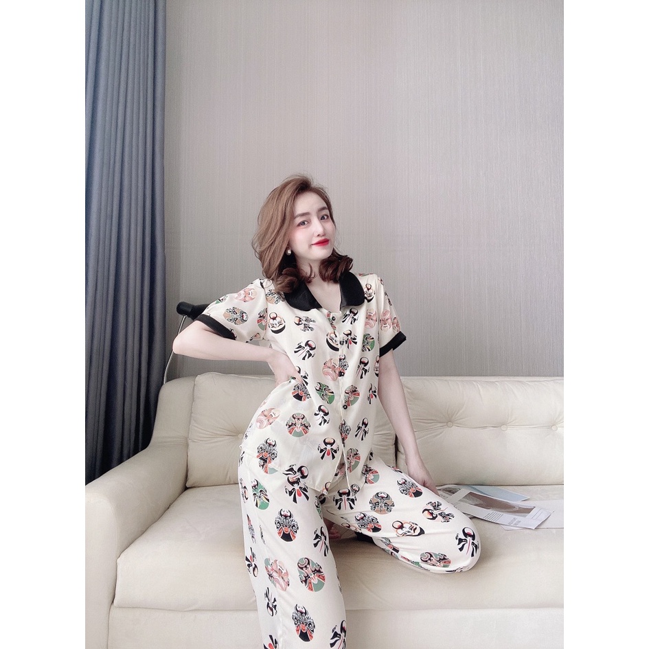 Pyjama nữ tay ngắn mặc nhà, đồ bộ mango