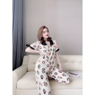 Pyjama nữ tay ngắn mặc nhà, đồ bộ mango