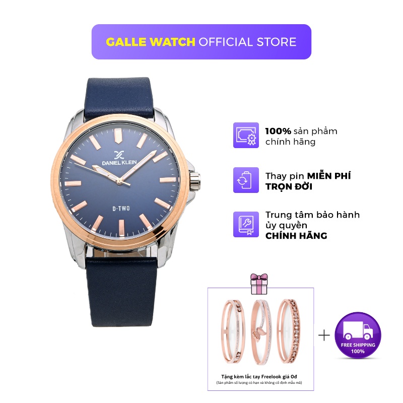Đồng hồ nam dây da Daniel Klein DK.1.12626.3 máy quartz, chống nước chính hãng