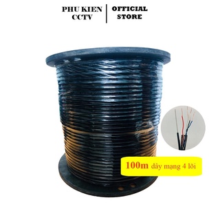 [100m] Dây Cáp Mạng 4 lõi đồng có gia cường bấm sẵn 2 đầu